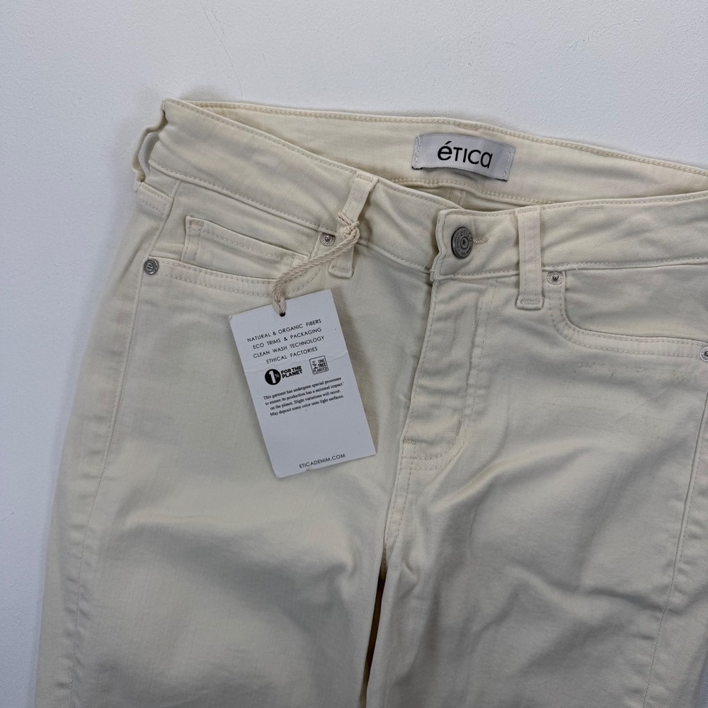 Ética Skinny Jeans Women's Cream Eco Stretch Denim - Size 27 - NWT - Picture 3 of 13